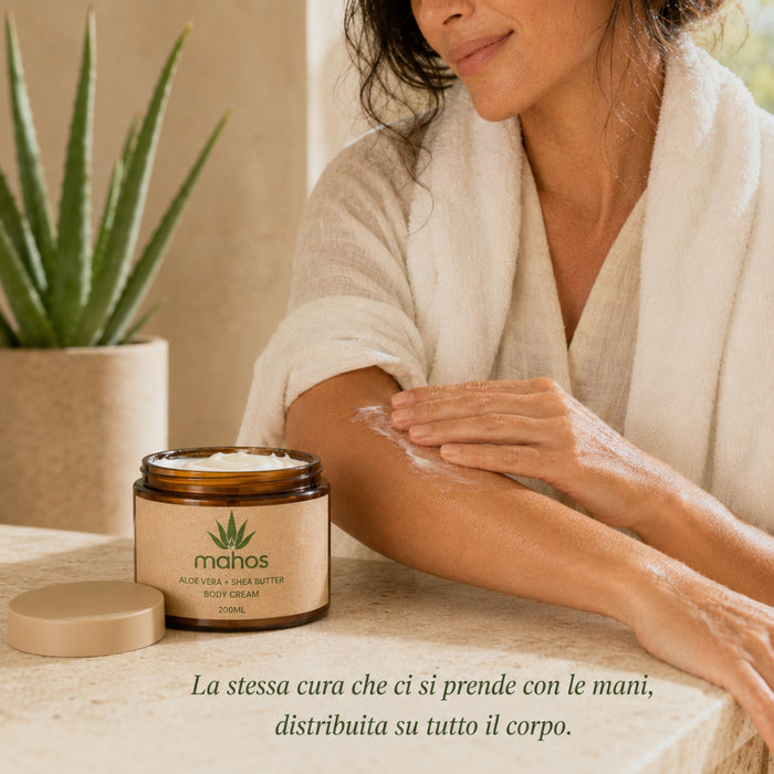 Routine corpo MAHOS con crema Aloe Vera e burro di karité 200 ml
