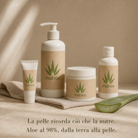 Rituale Corpo MAHOS: latte corpo, crema al burro di karité, crema mani e gel puro all'aloe vera di Fuerteventura