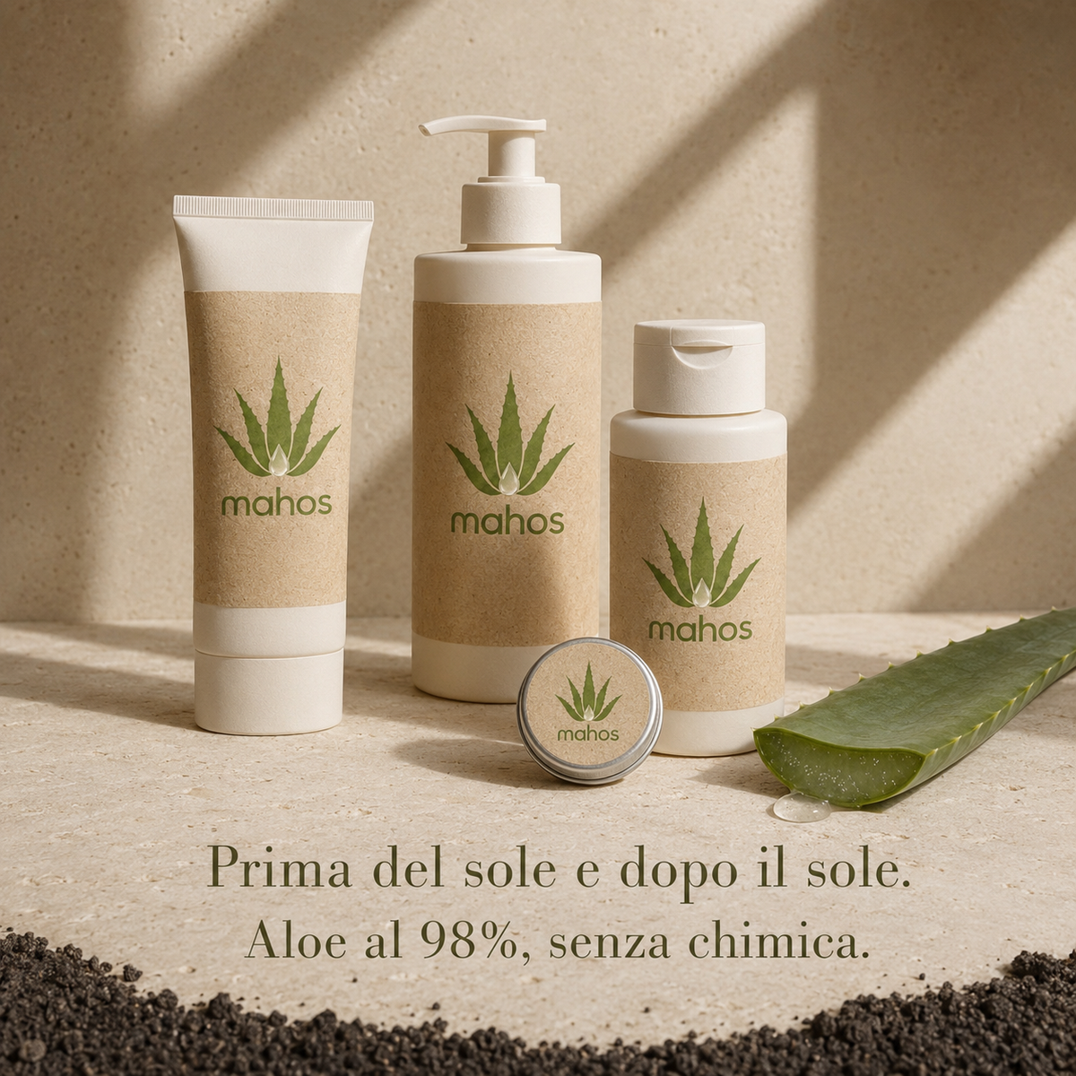 Rituale Sole MAHOS: crema solare SPF 30, gel doposole e balsamo labbra all'aloe vera