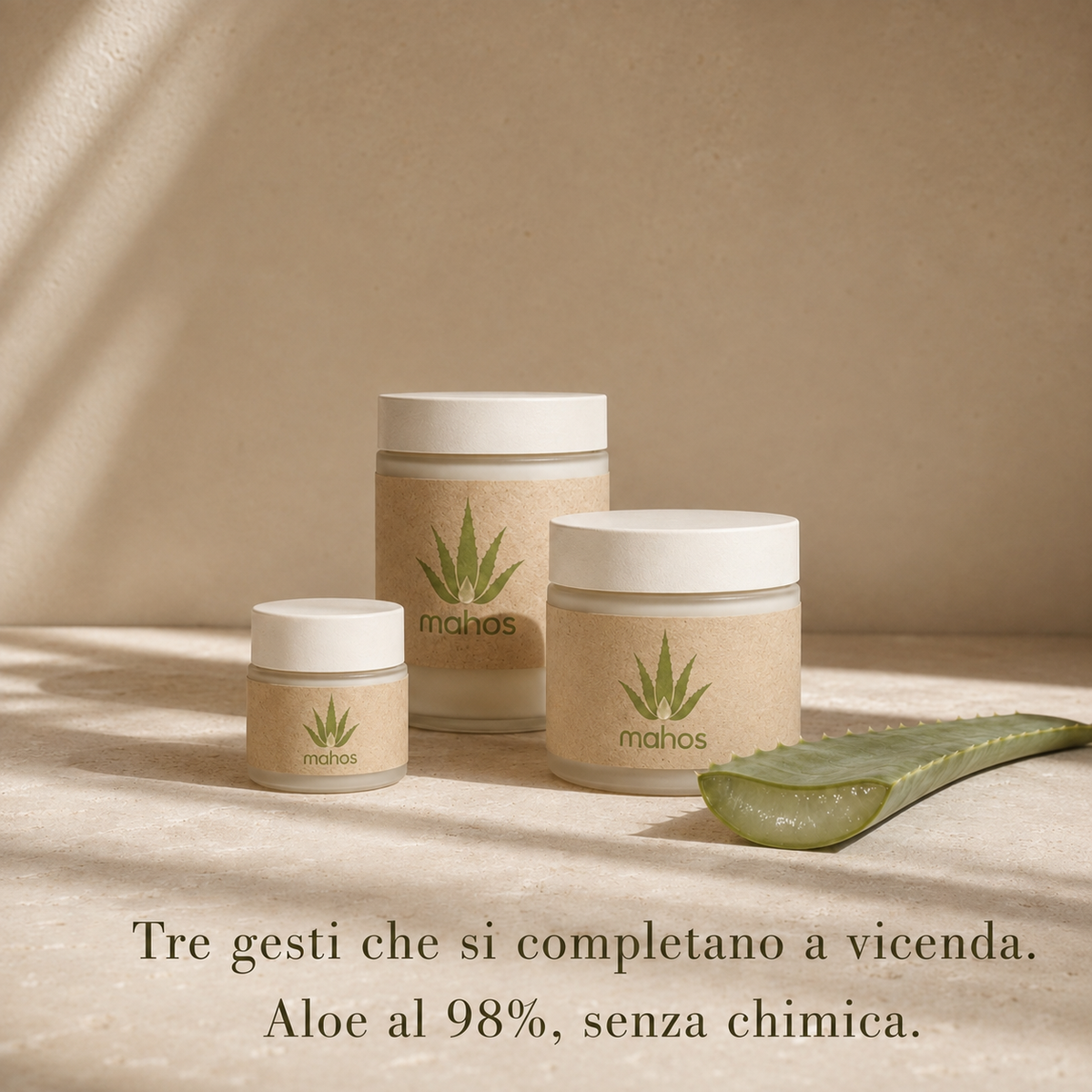 Rituale Viso MAHOS: crema idratante, crema anti-età e contorno occhi all'aloe vera di Fuerteventura